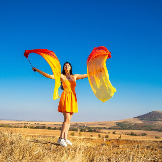 Veil Poi / Flag poi for spinning made of silk